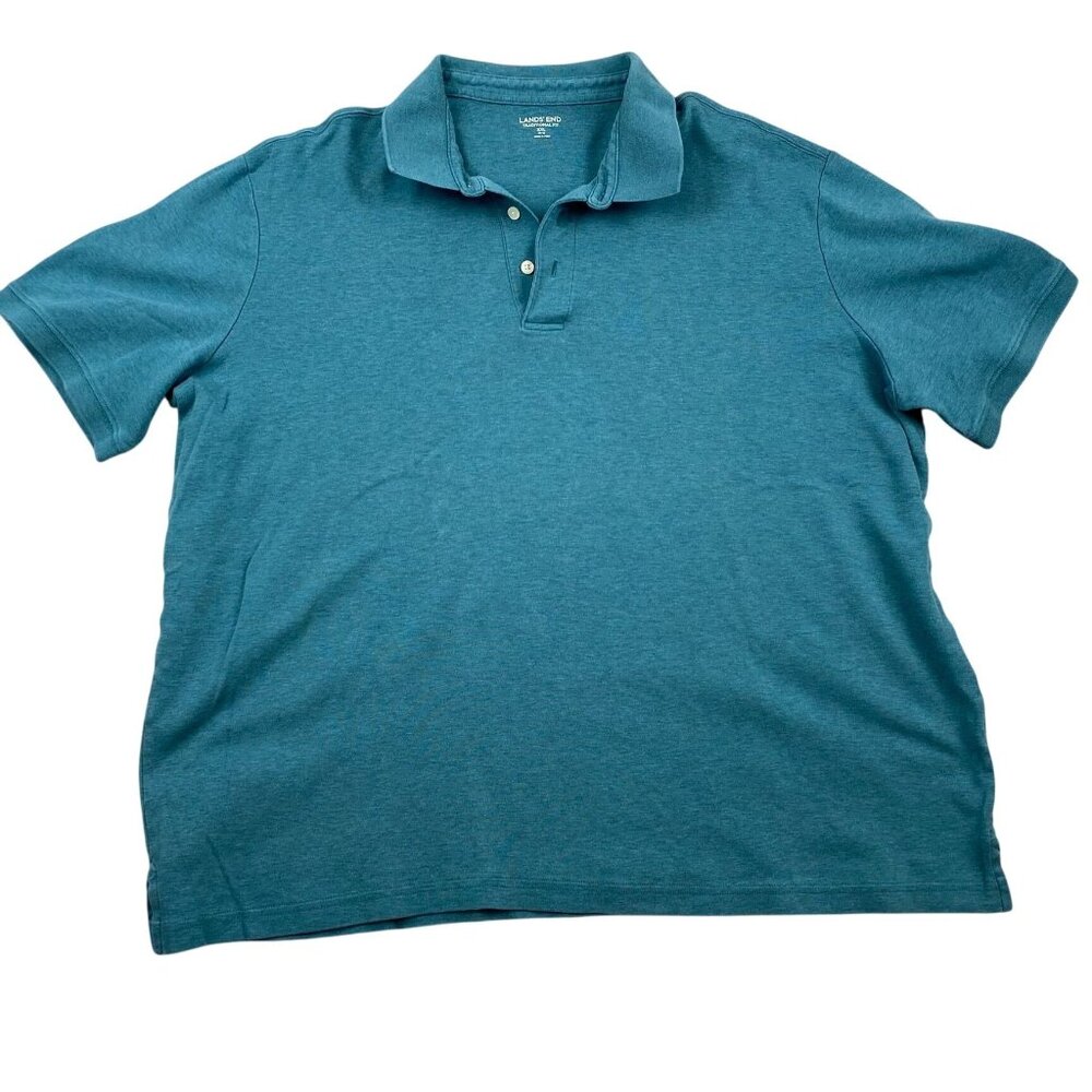 Lands End Mens Polo Shirt Size XXL Short Sleeve Traditional Fit Casual Cotton